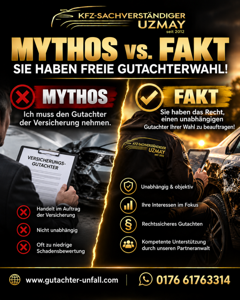 Mythos und Fakt: Freie Gutachterwahl nach einem Unfall