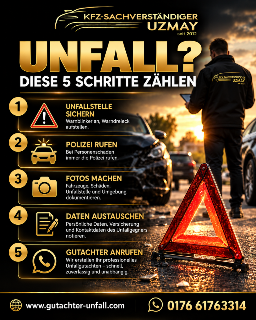 Checkliste: 5 Schritte nach einem Unfall